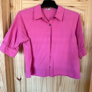Chic Fuchsia Button-Down Shirt for Women